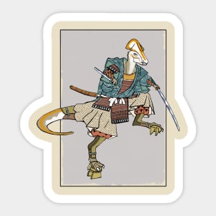 Hadrosaur Samurai Sticker